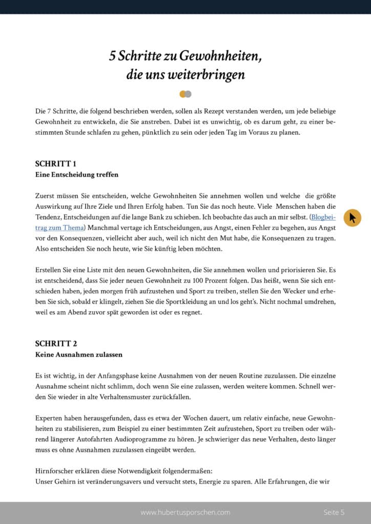 Einblick eBook – Alte Gewohnheiten | Dr. Hubertus Porschen GmbH